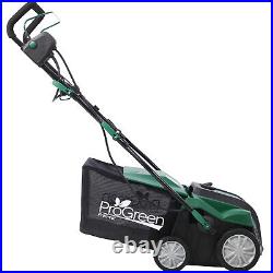 2-in-1 Electric Lawn Dethatcher with Collection Bag 16 Inch 15 Amp Scarifier
