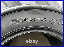 2 (pair) 26x12.00-12 Deestone 6P D405 26X12-12 Lug Tires 26/12-12 6 Ply
