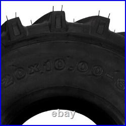 2pcs 20x10.00-8 Lawn Mower Tractor Turf Tires 4PR 20x10-8 Tubeless 1190Lbs