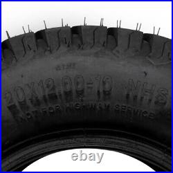 2pcs 20x12-10 Lawn & Garden Mower Tractor Turf Tires 4 Ply 20x12x10 Tubeless