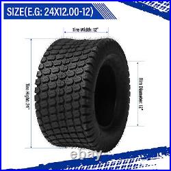 2pcs 24x12.00-12 Lawn Mower Garden Tractor Turf Tires 8 Ply 24x12-12 24x12x12