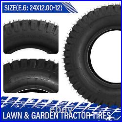 2pcs 24x12.00-12 Lawn Mower Garden Tractor Turf Tires 8 Ply 24x12-12 24x12x12