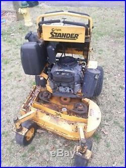 36 Wright Stander Commercial Zero Turn Stand On Lawn Mower cranks on first pull