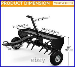 40 Tow Plug Aerator with Universal Hitch for Lawn & Garden Heavy Steel