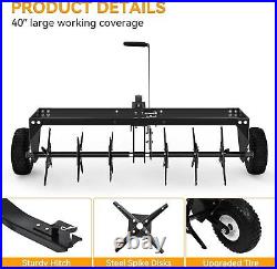 40 Tow Plug Aerator with Universal Hitch for Lawn & Garden Heavy Steel
