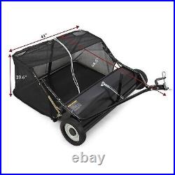 42 Tow Behind Lawn Sweeper Leaf Collector Sweeper for Lawn 20 Cu FT Capacity