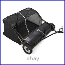 42 Tow-Behind Lawn Sweeper for Grass Collection with Leaf Collector Hopper