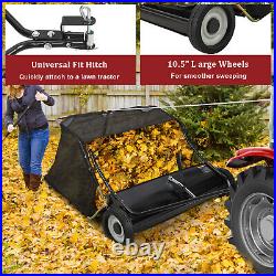 42 Tow-Behind Lawn Sweeper for Grass Collection with Leaf Collector Hopper