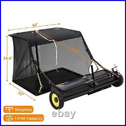 44 Tow Behind Lawn Sweeper Leaf Collector Sweeper for Lawn Grass Sweeper Hopper