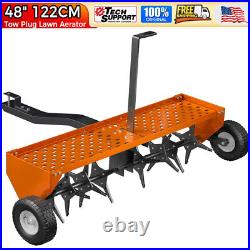 48 122CM Tow Plug Lawn Aerator Lawn Spike Aerator Lawn& Garden Steel Heavy Duty