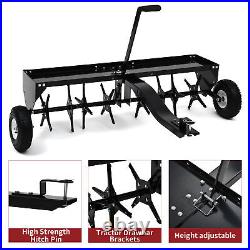 48 122CM Tow Plug Lawn Aerator Lawn Spike Aerator Lawn& Garden Steel Heavy Duty