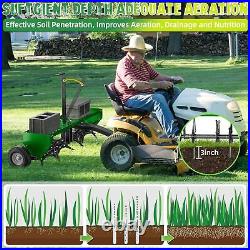 48 122CM Tow Plug Lawn Aerator Lawn Spike Aerator Lawn& Garden Steel Heavy Duty