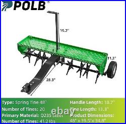 48 122CM Tow Plug Lawn Aerator Lawn Spike Aerator Lawn& Garden Steel Heavy Duty