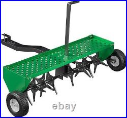 48 122CM Tow Plug Lawn Aerator Lawn Spike Aerator Lawn& Garden Steel Heavy Duty