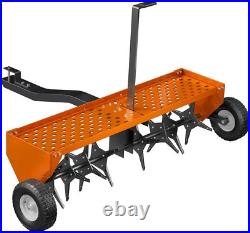 48 122CM Tow Plug Lawn Aerator Lawn Spike Aerator Lawn& Garden Steel Heavy Duty