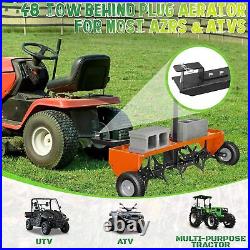 48 Lawn Aerator Tow Behind for Plug Aerating WithUniversal Hitch for Lawn &Garden