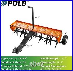 48 Lawn Aerator Tow Behind for Plug Aerating WithUniversal Hitch for Lawn &Garden