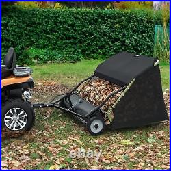 48 Tow Behind Lawn Sweeper Leaf Collector Pull Grass Large Hopper