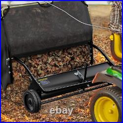 48 Tow-Behind Lawn Sweeper for Grass Collection with Leaf Collector Hopper