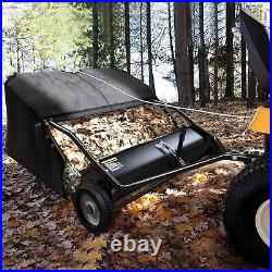 48 Tow-Behind Lawn Sweeper for Grass Collection with Leaf Collector Hopper