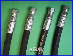 4 PREMIUM HOSES FOR JOHN DEERE 54 PLOW SNOW BLADE LIFT ANGLE With QUICK COUPLERS