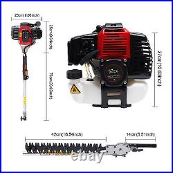 52cc 2-Stroke 10 in 1 Gasoline Brush Cutter Grass Wacker Weed Eater Lawn Mower