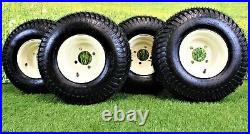 8 BEIGE STEEL GOLF CART WHEELS With 18X8.50-8 4 PLY TURF TIRES ATW003 SET OF 4