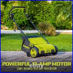 AJ805E 15-Inch 13-Amp Electric Dethatcher and Scarifier withRemoveable 13.2-Gal