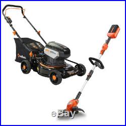 COMBO! 40 Volt Cordless 18 Inch Lawn Mower Kit AND String Trimmer Redback