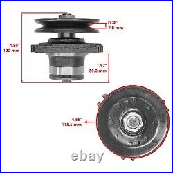 Caltric Spindle & Blade For John Deere 180 38 46 48 Deck AM105409 Lawn Mower