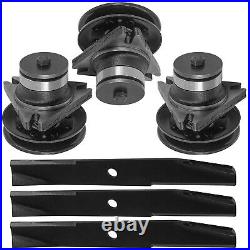 Caltric Spindle & Blade For John Deere 180 38 46 48 Deck AM105409 Lawn Mower
