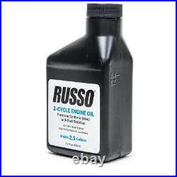 Case 48 Bottles Russo Synthetic Blend 2 Cycle Oil 6.4 Oz 501 Mix 2.5 Gallon