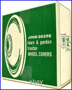 Chrome John Deere Hub Caps Wheel Covers Baby Moons 12 Rim Cap JD Lawn Tractor