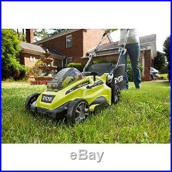 Cordless Electric Lawn Mower 40v Lithium Ion Walk Behind Push 16in Cutting Deck