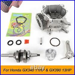 Fits Honda GX390 GX340 Crankshaft 13HP Rebuild Kit Engine Block Full Gasket Set