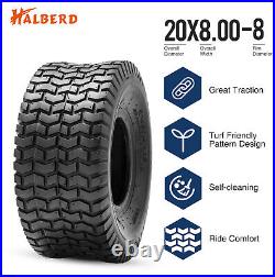Full Set 4 15x6-6 20x8-8 Lawn Mower Tires 4Ply Garden Tractor Tires Front & Rear