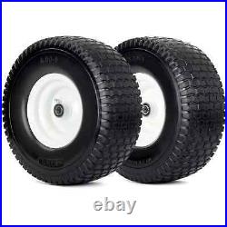 GICOOL 15x6.00-6 Flat Free Lawn Mower Tire and Wheel 2 Pcs 15x6-6nhs Riding