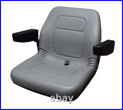 Gray High Back Lawn Mower Seat Armrests Bobcat Dixie Snapper Toro Exmark Bad Boy