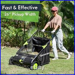 GreenSweep Pickup Pro Garden Sweeper Leaf & Grass Push Lawn Sweeper REFURB