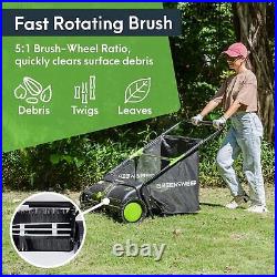 GreenSweep Pickup Pro Garden Sweeper Leaf & Grass Push Lawn Sweeper REFURB