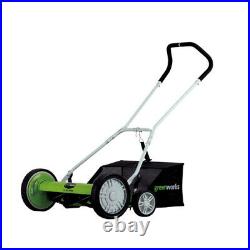 Greenworks 25062 No Gas Contact Free 18 Inch Reel Lawn Mower with Grass Catcher