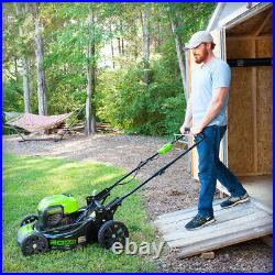 Greenworks 40V 20'' Cordless Lawn Mower Brushless Metal Deck with 4.0Ah Battery