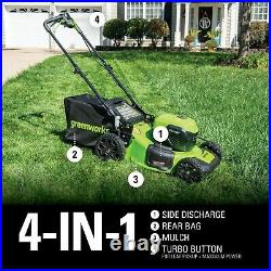 Greenworks 48V 21 inch Cordless Lawn Mower Self Propelled with (2)x5Ah Battery