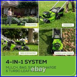 Greenworks 60V 21 Cordless Self-Propelled Lawn Mower + 2x 4.0Ah Batteries