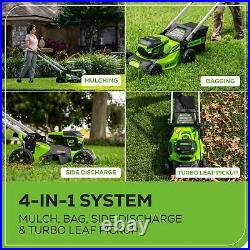Greenworks 60V 21 Cordless Self-Propelled Lawn Mower + 2x 4.0Ah Batteries