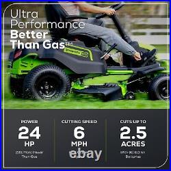 Greenworks 60V 42 inch Riding Lawn Mower with 4x 8Ah Battery and 2x 10A Charger