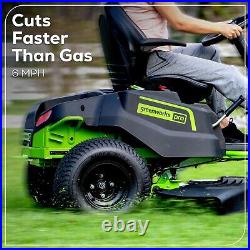 Greenworks 60V 42 inch Riding Lawn Mower with 4x 8Ah Battery and 2x 10A Charger