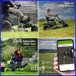 Greenworks 60V 42 inch Riding Lawn Mower with 4x 8Ah Battery and 2x 10A Charger