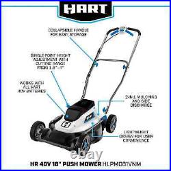 HART 40-Volt Cordless 18-inch Push Mower Kit, 6Ah Lithium-Ion Battery & Charger