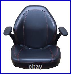 High Back Lawn Mower Seat with Armrests Black Cub Cadet, Dixie Chopper, Dixon
